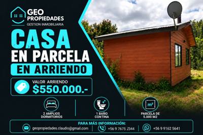 ARRENDAMOS CASA EN PARCELA