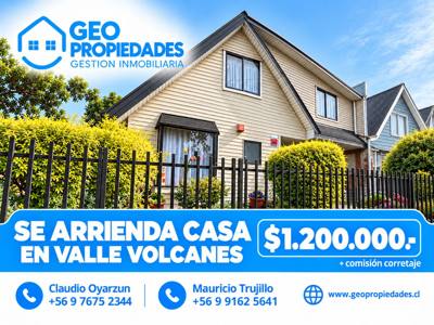 ARRENDAMOS CASA AMOBLADA EN VALLE VOLCANES