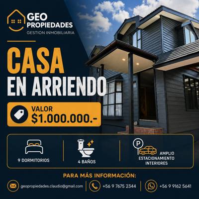 AMPLIA CASA EN ARRIENDO