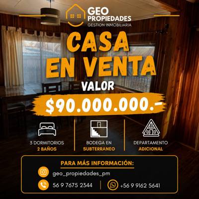 OFERTA, VENDEMOS AMPLIA CASA + DEPARTAMENTO INTERIOR