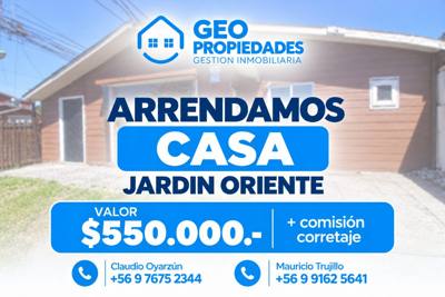 ARRENDAMOS CASA EN JARDIN ORIENTE