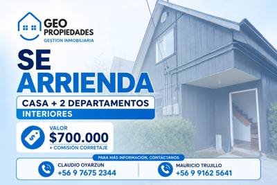 ARRENDAMOS CASA CON 2 DEPARTAMENTOS INTERIORES BOSQUEMAR