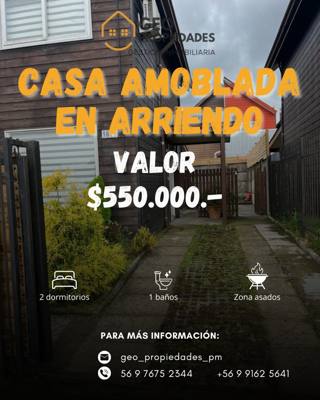ARRENDAMOS CASA FULL AMOBLADA EN BOSQUEMAR