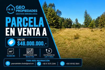 VENDEMOS PARCELA DE 10.000 M2 SECTOR CHAQUEIHUA